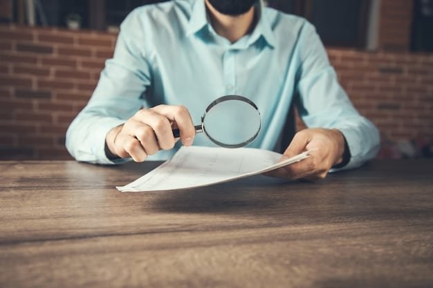 A person carefully reviewing a loan agreement with a magnifying glass, emphasizing the importance of understanding the terms and conditions before signing.